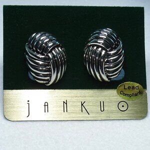 Silver-Tone Knotted Clip-On Earrings Lead Compliant By Janku